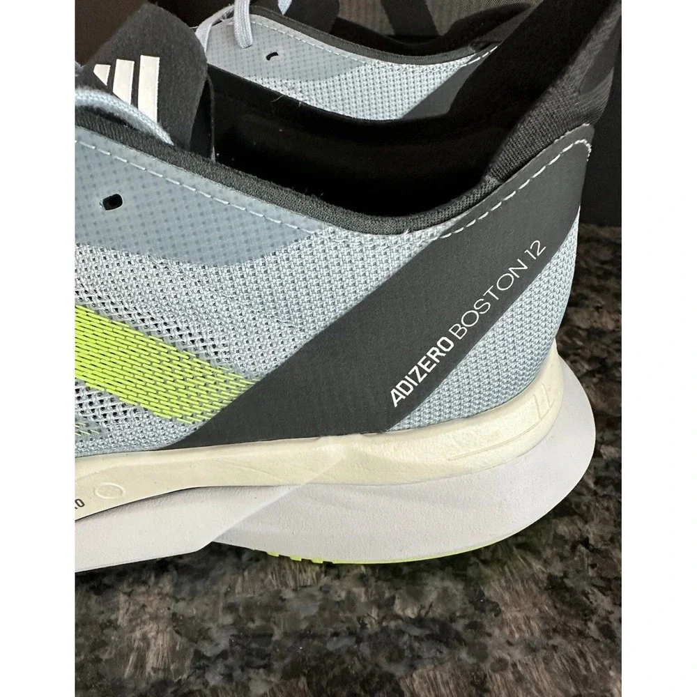Adidas Adizero Boston 12 M Mens Running Shoes Wonder Blue Lucid Lemon ID4233